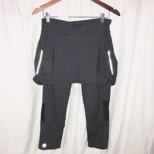 Athleta skirted leggings black gray size medium